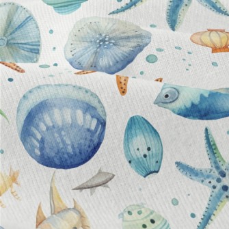 Hand Drawn Starfish Shells Fis Modern Jersey