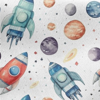 Hand Drawn Watercolor Universe Jersey Backed Fleece