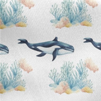 Hand-painted Killer Whale And  Jersey Backed Fleece