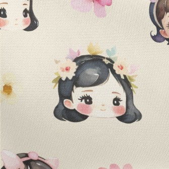 Watercolor Sweet Girl With Flo Pongee