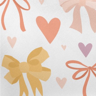 Colorful Bows And Hearts Pongee