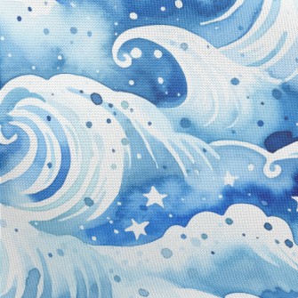 Watercolor Beautiful Waves Pongee