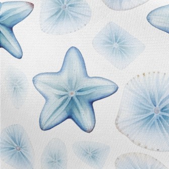 Hand Drawn Starfish And Shells Pongee