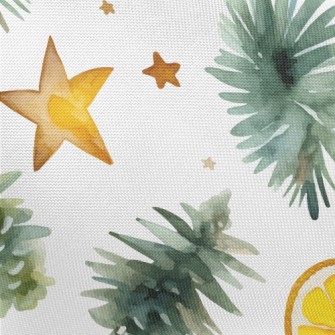 Watercolor Autumn Leaves Star  Pongee
