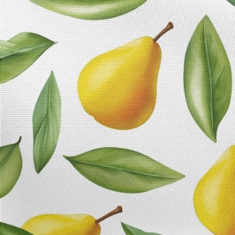 Hand Drawn Pears With Green Le Pongee