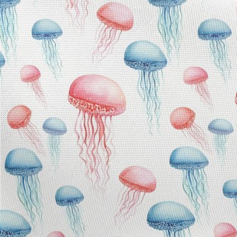 Hand Drawn Colorful Jellyfish Pongee