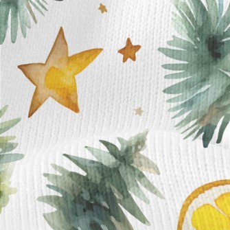 Watercolor Autumn Leaves Star  Stretch Jersey