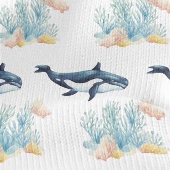 Hand-painted Killer Whale And  Stretch Jersey