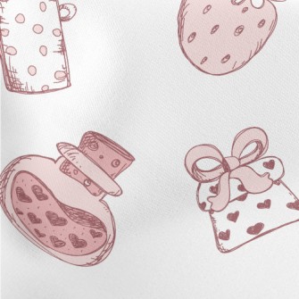 Hand Drawn Love Gift Cup Gift Lightweight Cotton Poplin
