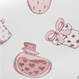 Hand Drawn Love Gift Cup Gift Midweight Cotton Poplin