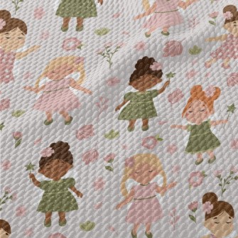 Fairy Tale Fairy And Flowers Birdseye Piqué