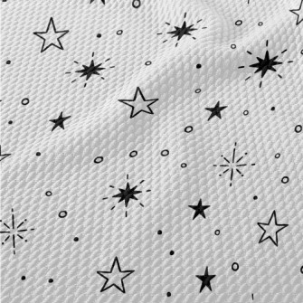 Hand Drawn Various Stars Birdseye Piqué