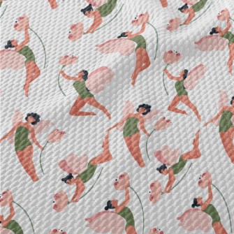 Fairies Dancing With Flowers Birdseye Piqué