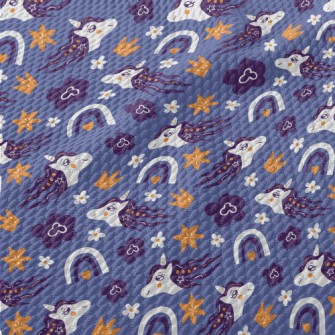 Elegant Unicorn With Crown Birdseye Piqué