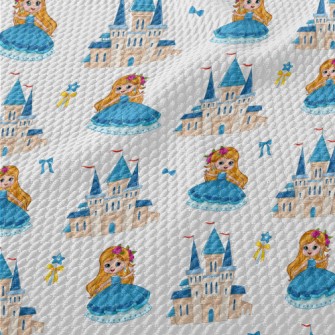 Beautiful Princess And Castle Birdseye Piqué
