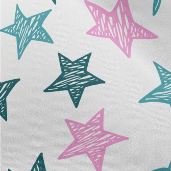 Hand Drawn Star Doodles Chiffon