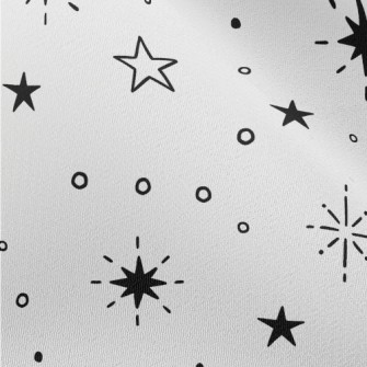 Hand Drawn Various Stars Chiffon