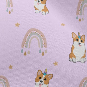 Cute Corgi And Rainbow Chiffon