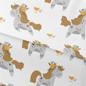 Cartoon Grey Unicorn Waterproof Oxford