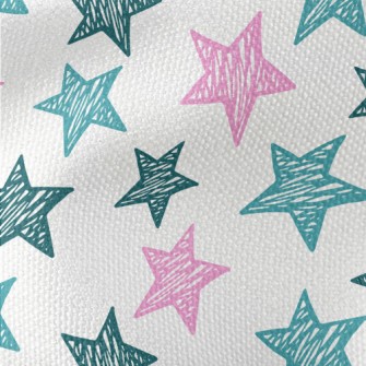 Hand Drawn Star Doodles Waterproof Canvas