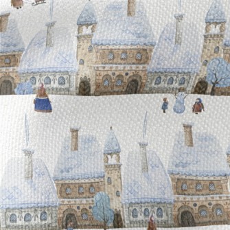 Winter Snowy Street Waterproof Canvas