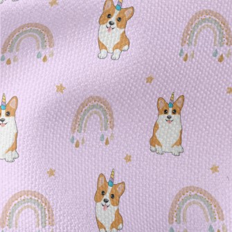 Cute Corgi And Rainbow Waterproof Canvas