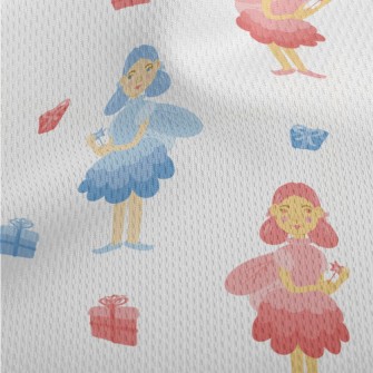 Blue And Pink Witch With Gift Athletic Mesh Flat Back