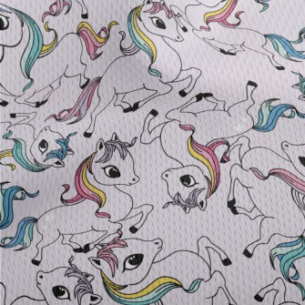 Cute Colorful Unicorn Athletic Mesh Flat Back