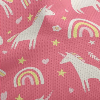 Fantasy Unicorn And Rainbow Athletic Mesh Flat Back