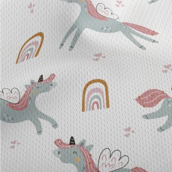 Happy Flying Unicorn Athletic Mesh Flat Back