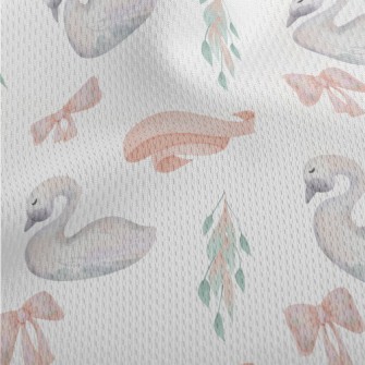 Watercolor Fairy Tale Swan Athletic Mesh Flat Back