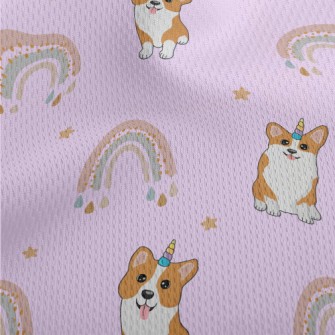 Cute Corgi And Rainbow Athletic Mesh Flat Back