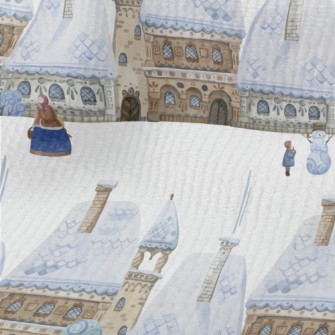 Winter Snowy Street Terry