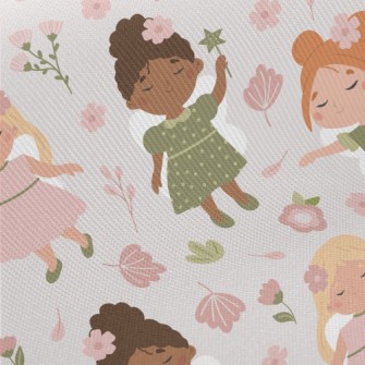 Fairy Tale Fairy And Flowers Twill