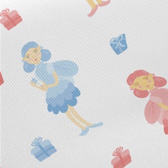 Blue And Pink Witch With Gift Twill