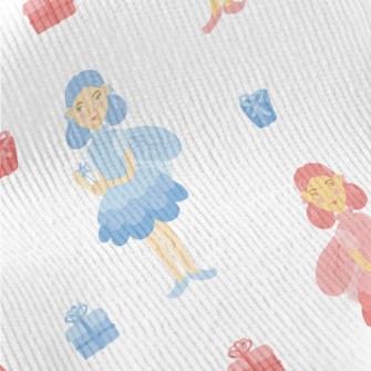 Blue And Pink Witch With Gift Standard Corduroy
