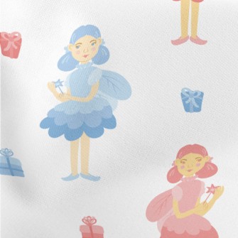Blue And Pink Witch With Gift Stretch Ponte