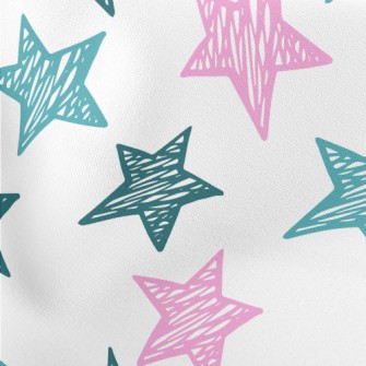 Hand Drawn Star Doodles Stretch Ponte