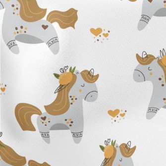 Cartoon Grey Unicorn Stretch Ponte
