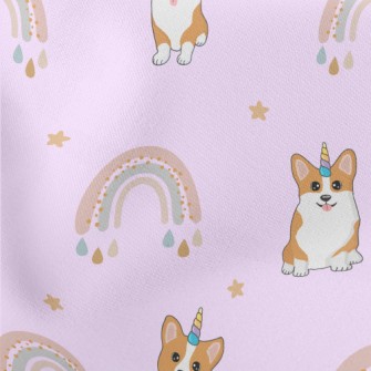 Cute Corgi And Rainbow Stretch Ponte