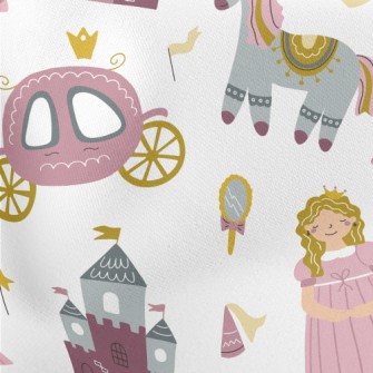 Fairytale Princess And Carriag Stretch Ponte