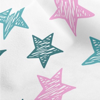Hand Drawn Star Doodles Micro Fleece