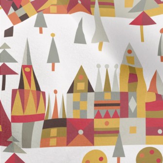 Cartoon Medieval Palace Micro Fleece