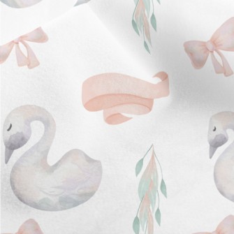Watercolor Fairy Tale Swan Micro Fleece