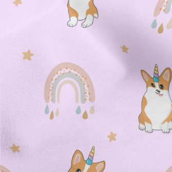 Cute Corgi And Rainbow Micro Fleece
