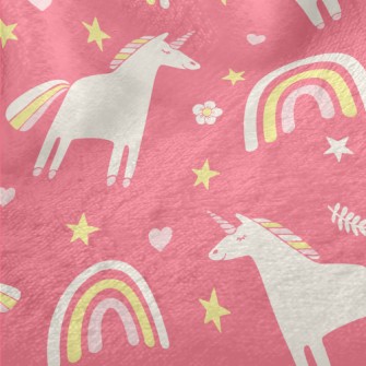 Fantasy Unicorn And Rainbow Minky