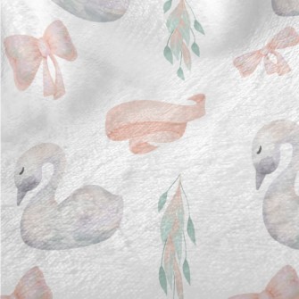 Watercolor Fairy Tale Swan Minky