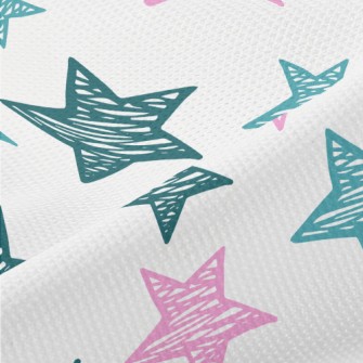 Hand Drawn Star Doodles Piqué