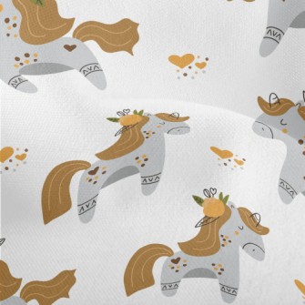 Cartoon Grey Unicorn Lightweight Performance Linen