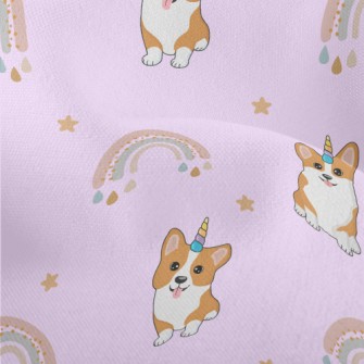 Cute Corgi And Rainbow Lightweight Performance Linen